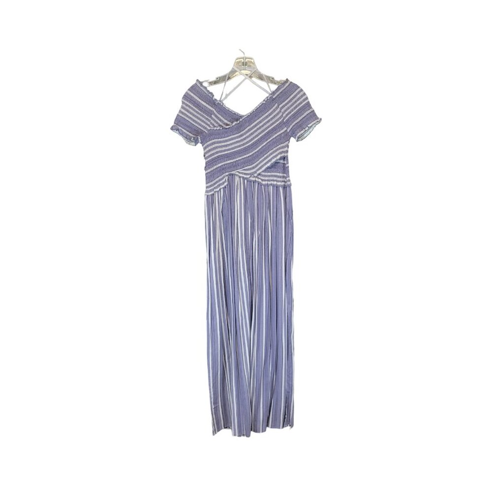 Japna Women's Criss/Cross Striped Bandage Dress size S, Blue & White - Picture 2 of 8